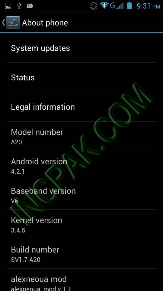 Qmobile Noir A20 Jellybean 4.2.1