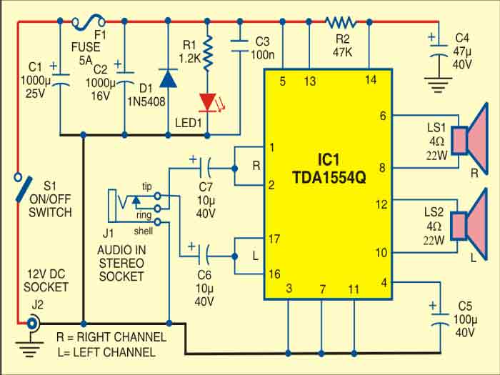 mobile car stereo player circuit