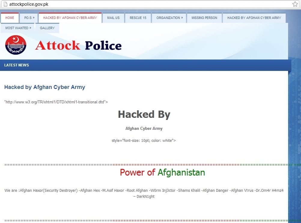 Afghan-Cyber-Army-Hacked-Attock-Police