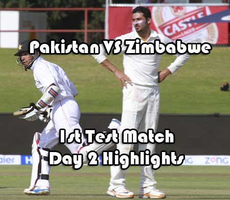 Pakistan VS Zimbabwe 1st Test Day 2 Highlights 4th September 2013