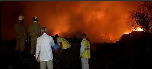 Massive fire breaks out at Delhi's Mongolpuri area