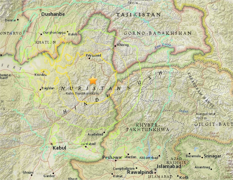M7.7 - 45km SSW of Jarm, Afghanistan - Google Chrome