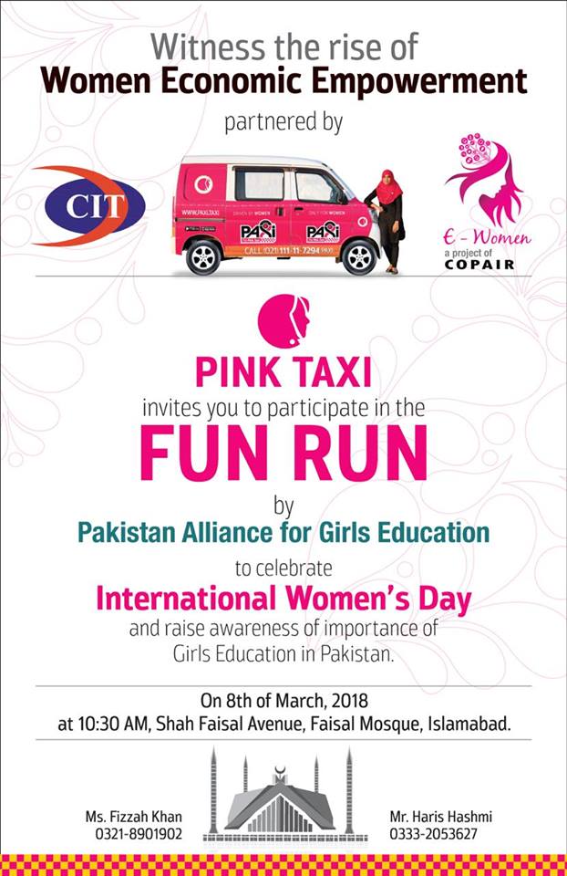 Pink Taxi service launched in Islamabad on International Women’s Day