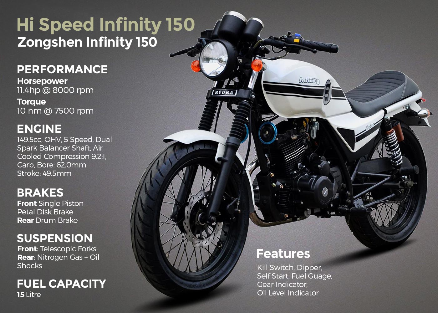 Hi Speed Infinity 150 Specifications