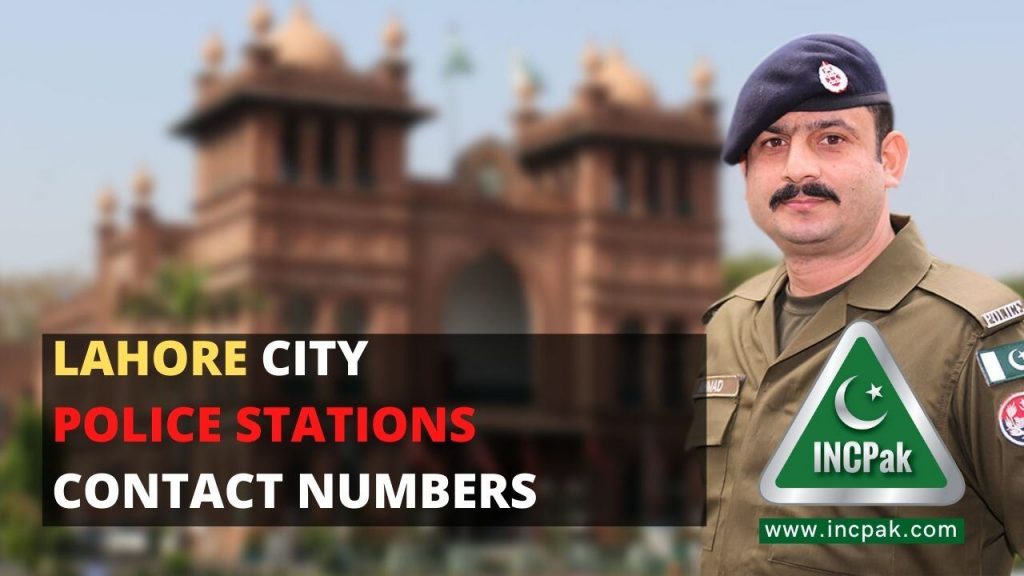 Lahore Police Stations Contact numbers 
