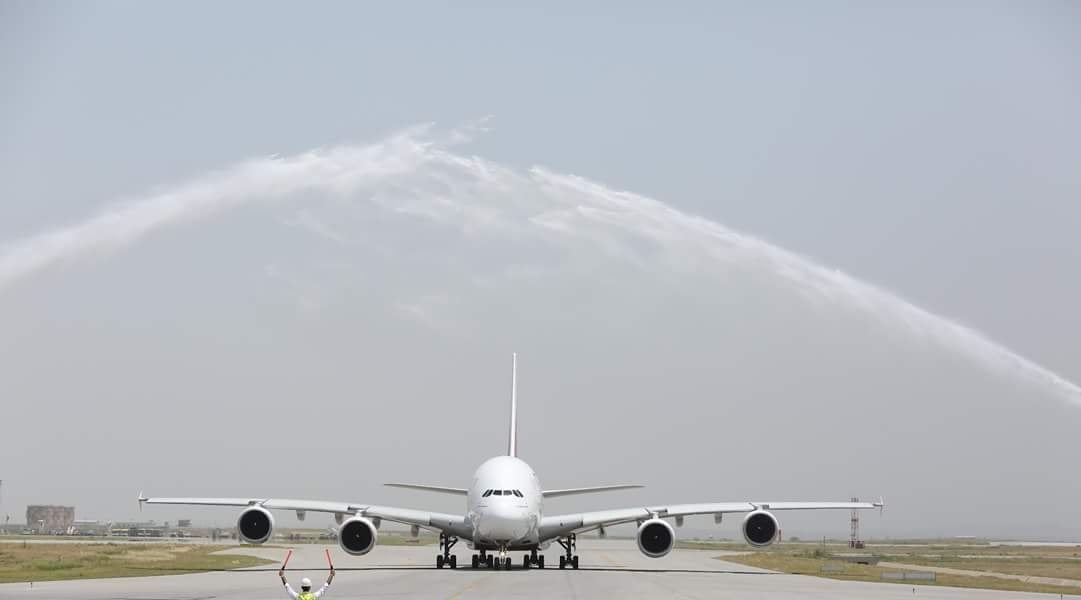 Emirates special A380 flight lands at New Islamabad Airport