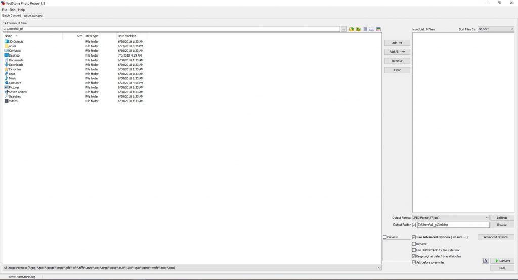 Resize and Convert Images in Bulk using FastStone Photo Resizer