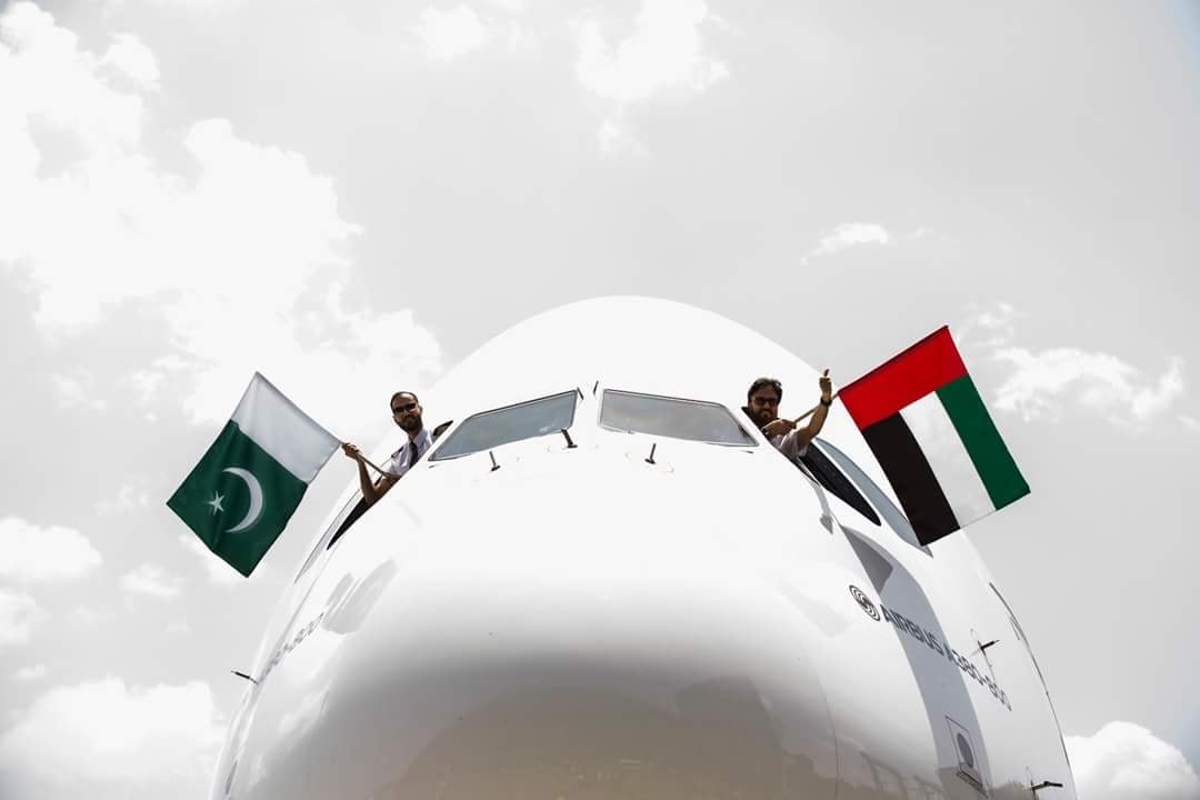 Emirates special A380 flight lands at New Islamabad Airport 