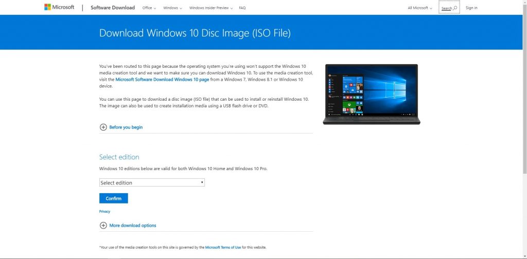 Download Windows 10 Disc Image (ISO File)