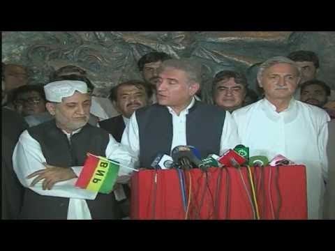 PTI-BNP MoU (BNP Chairman Akhtar Mengal, PTI vice-president Shah Mehmood Qureshi)