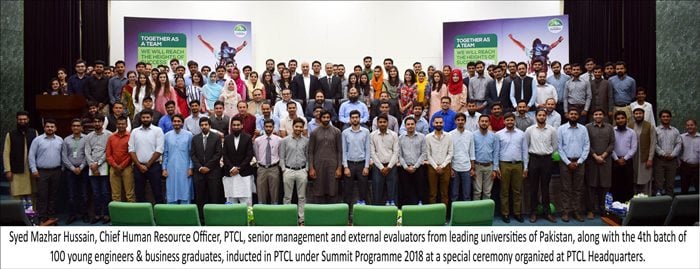 PTCL Inducts Top 100 Young Engineers & Business Graduates Under Summit Programme 2018