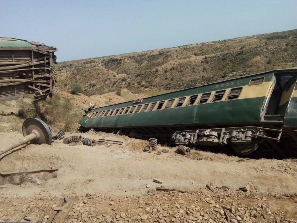 Khushal Khan Khattak Express Images from the accident scene.