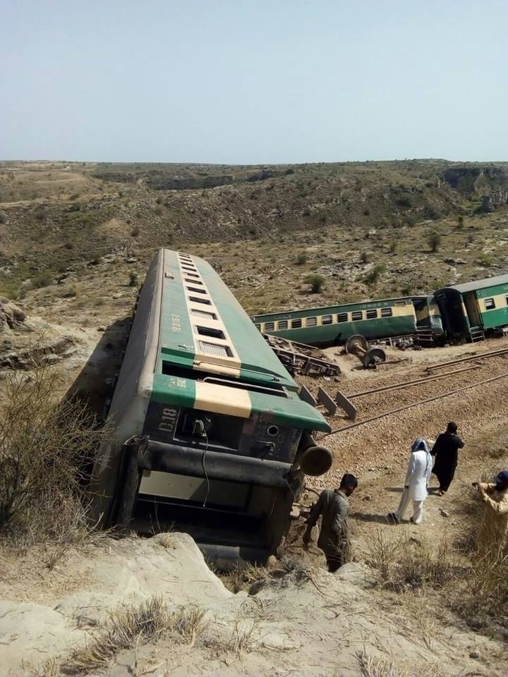 Khushal Khan Khattak Express Images from the accident scene.