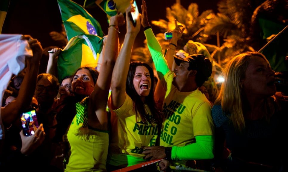  Celebrations continued into the night. Photograph: Mauro Pimentel/AFP/Getty Images