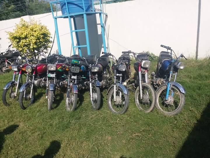 Islamabad Police recovered 13 Motorbikes and arrested 6 Bike lifters