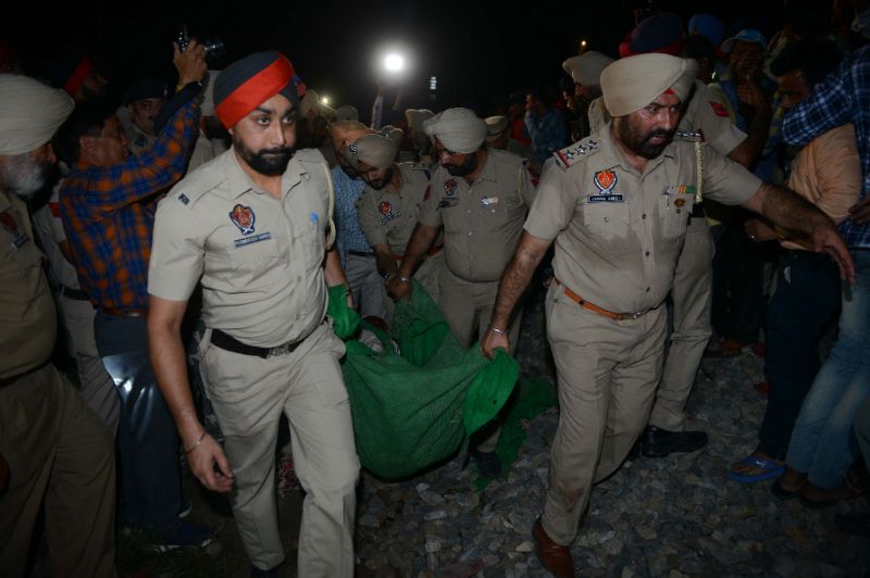 Amritsar, INDIA: At least 65 people, mostly women, and children, reportedly killed and many others were injured in India's northern city of Amritsar when a passenger train ran over them during a festival.