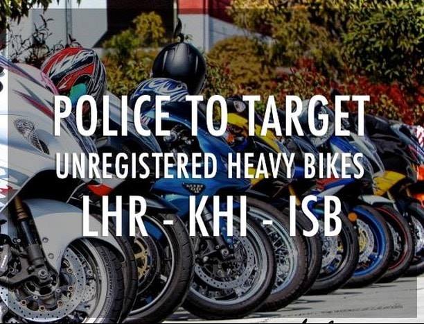 Excise & Taxation Authority to Take action Unregistered heavy Bikes