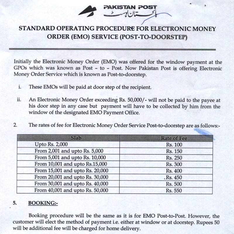 Pakistan Post Launched EMO Doorstep