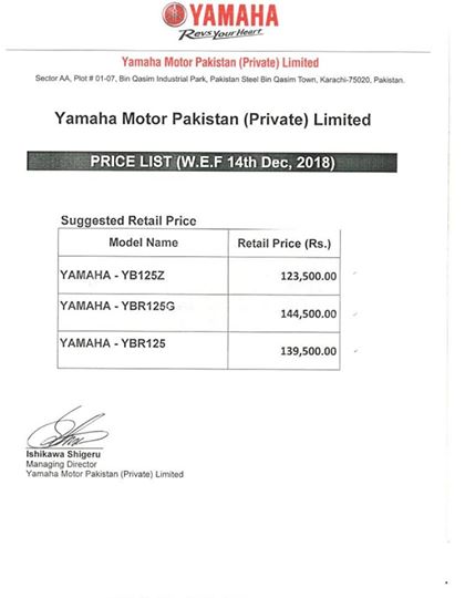 Yamaha Bikes Prices Revised again 