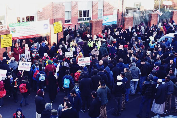  Protest Outside Parkfield Community School-Gate, in Birmingham. 