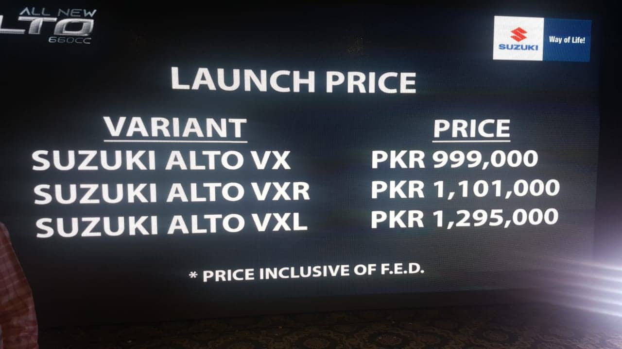 Pak Suzuki Alto 660cc Price in Pakistan