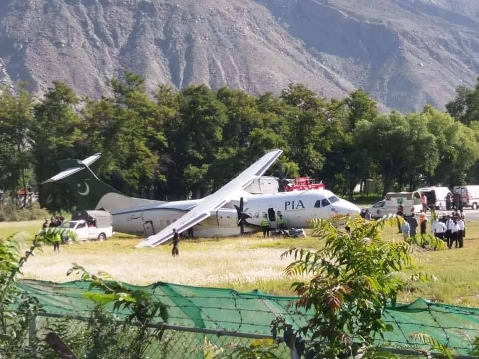 PIA aircraft skids off runway at Gilgit Airport