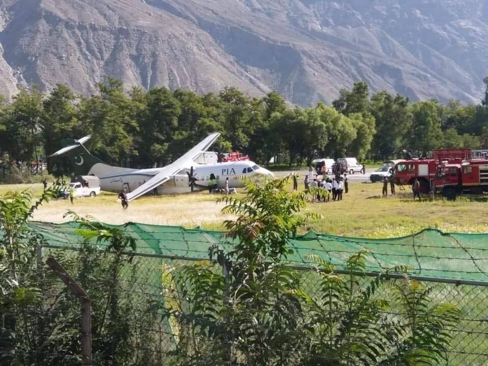 PIA aircraft skids off runway at Gilgit Airport