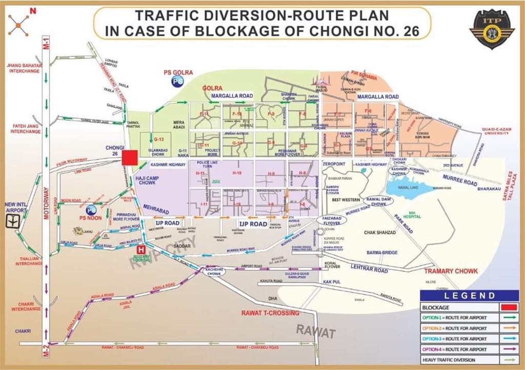 JUI-F Plan B blocks GT Road 26 Number Chungi Alternate Route ITP