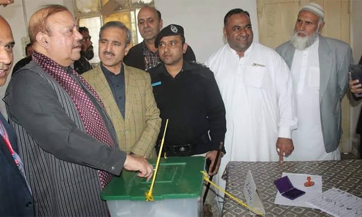 Barrister Sultan Mehmood during Polling