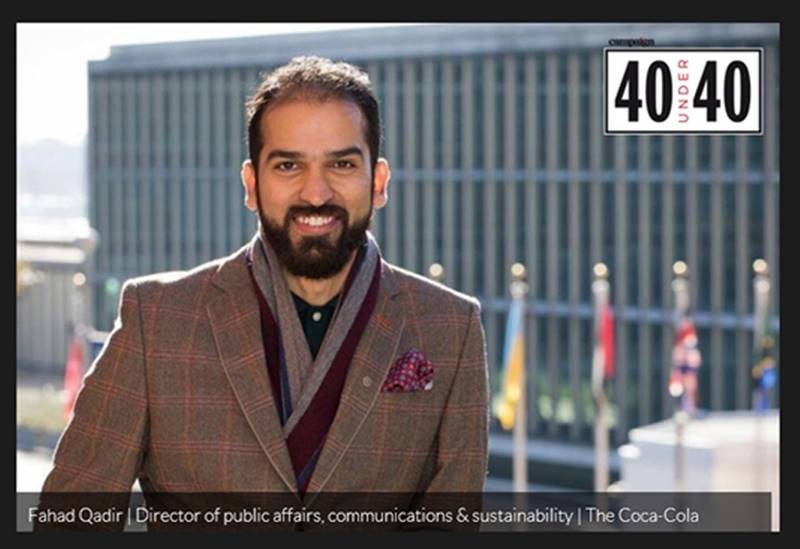 Fahad Qadir becomes first ever Pakistani to feature in prestigious “40 under 40”  