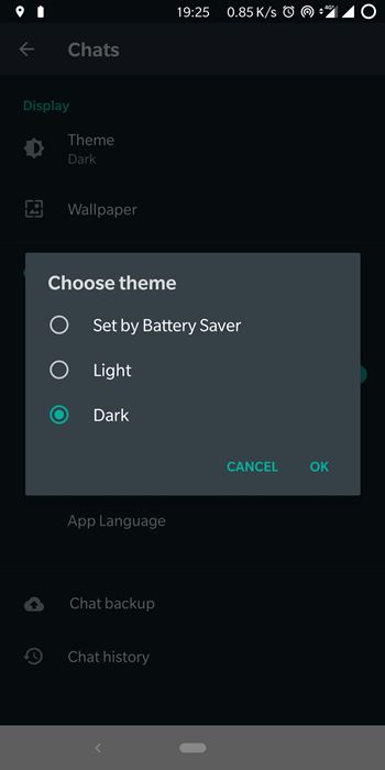 WhatsApp Dark Theme Dark Mode