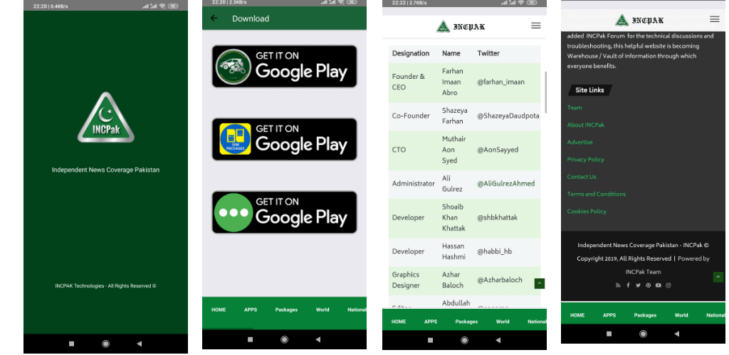 INCPak Android Application