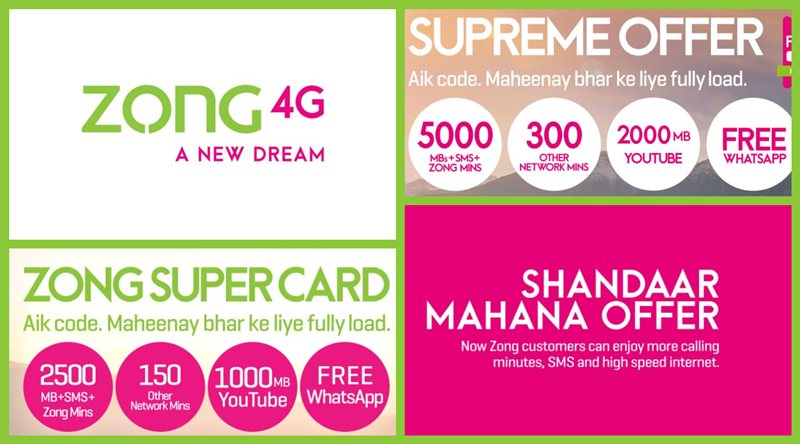 Zong Super Card Zong Hybrid Packages Super Card Monthly packages Shandaar Haftawaar Offer Internet Supreme