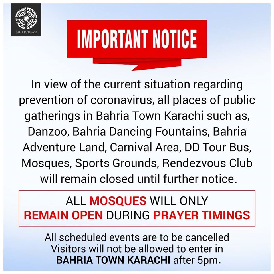 Bahria Town Karachi bans visitor entry after 5 pm 