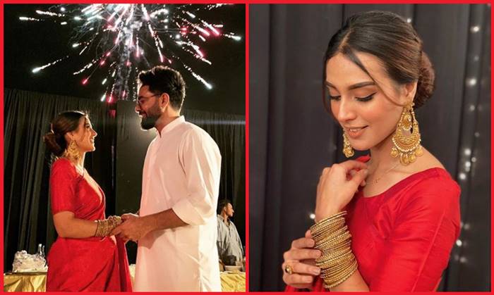 Iqra Aziz Yasir Hussain Red Saree Gorgeous Syra Shahroz Mela Loot Liya Sadia Ghaffar Hassan Hayat