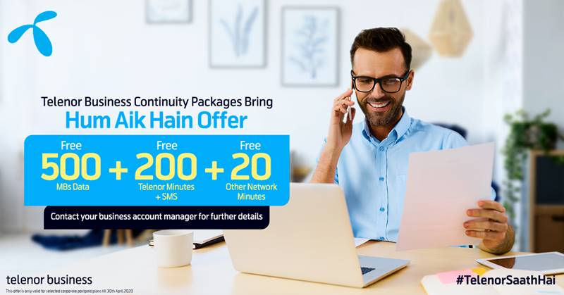 Telenor Pakistan offers 'Hum Aik Hain' Business Continuity Packages