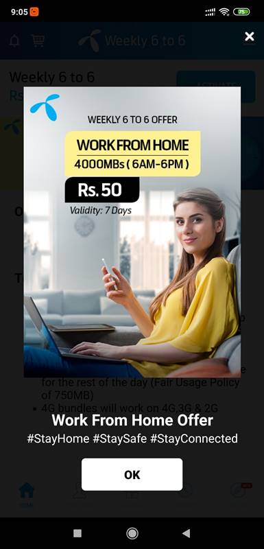 Telenor Introduces Work from Home offer in Just Rs 50