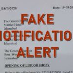 Fake notification liquor shops