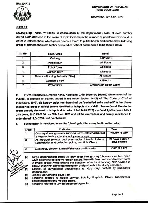 Lahore Smart Lockdown