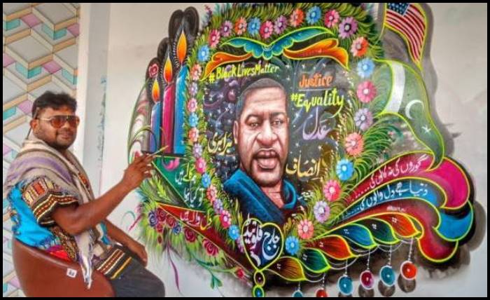 George Floyd mural Haider Ali