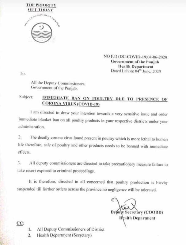 Punjab Poultry Products ban