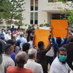 Residents of DHA and Clifton protest outside CBC Head office
