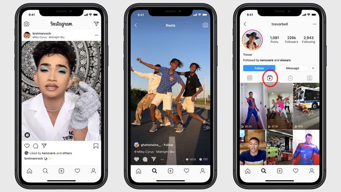 Instagram Reels, TikTok, Facebook