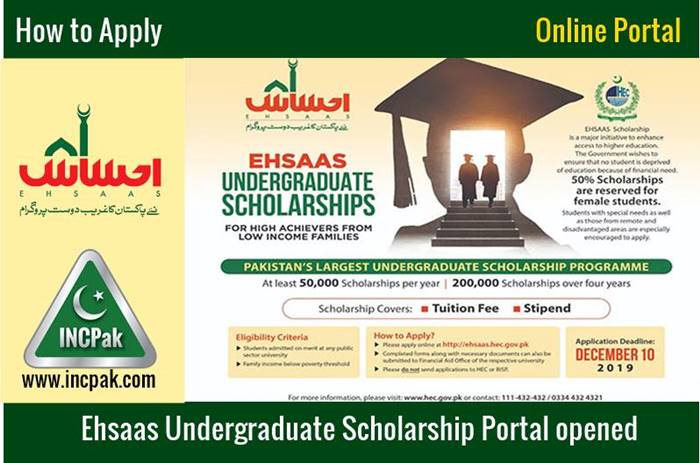Ehsaas Undergraduate Scholarship, Apply Online, Ehsaas, Ehsaas Undergraduate Scholarship Programme