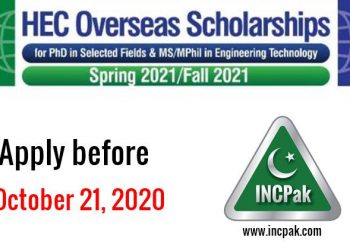 HEC Overseas Scholarships 2021 for P.hD/MS/M.Phil