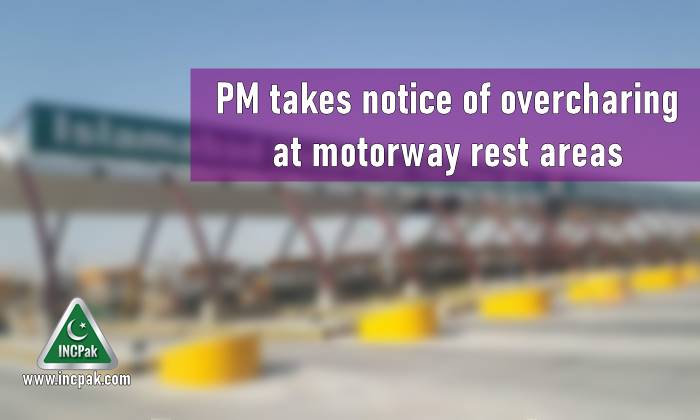 Overcharging motorway, motorway rest area