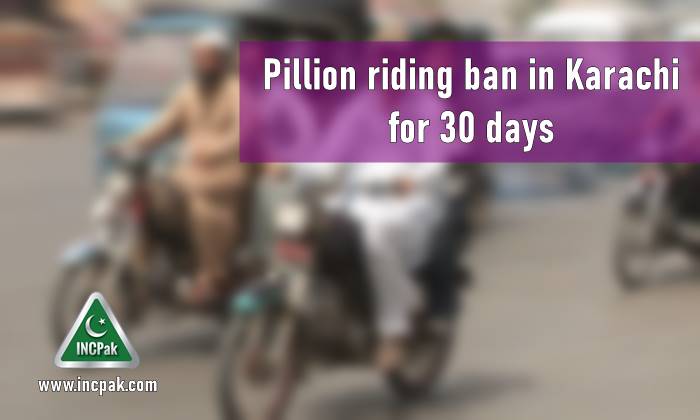 Pillion riding ban Karachi, Pillion riding, Pillion riding Karachi