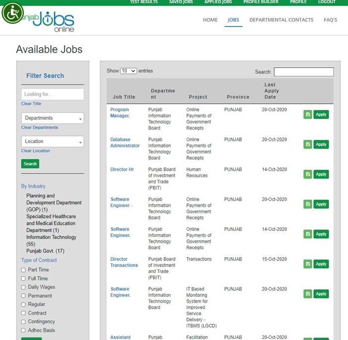 Punjab Jobs Portal, Government Jobs, Punjab Job Portal