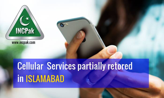 Mobile services partially restored in Islamabad