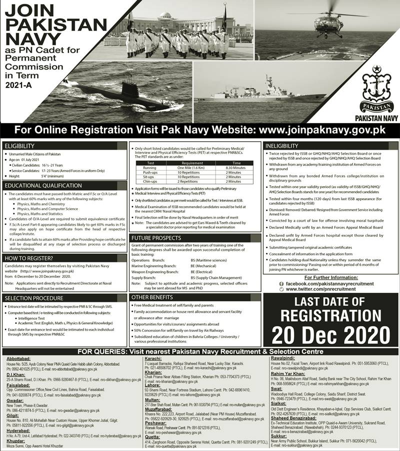 Career Alert: Join Pakistan Navy as Commissioned Officer